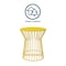 Cosco Novogratz Poolside Gossip Collection, Roberta Outdoor/Indoor Side Table, Yellow 88068YLW1E - alternate 3